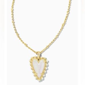 COPY - KENDRA SCOTT • Beaded Ansley heart golf pendant necklace • gold​​​​
